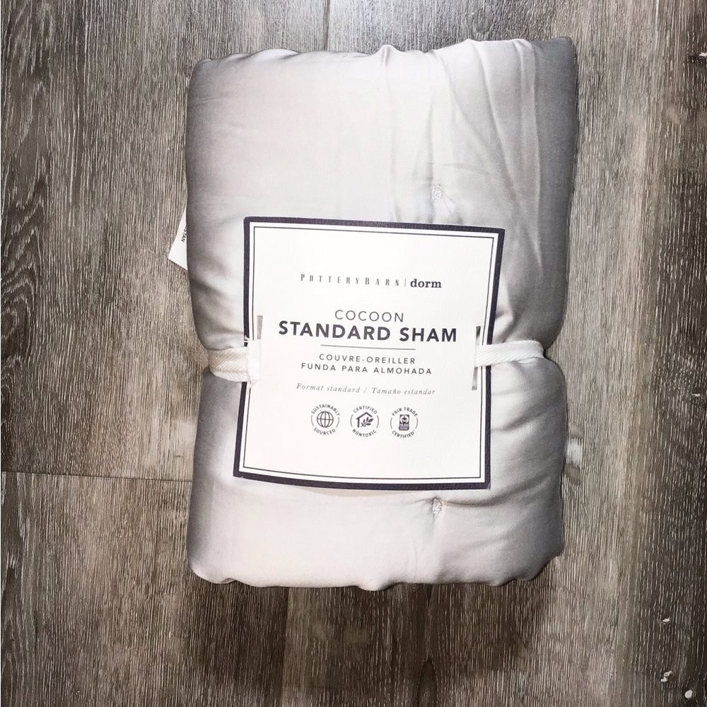 NEW PBTEEN Cocoon tencel pillow sham cover light gray